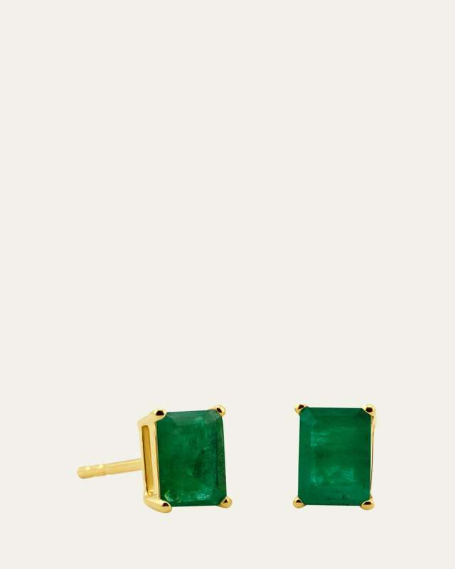 Emerald Birthstone Stud Earrings